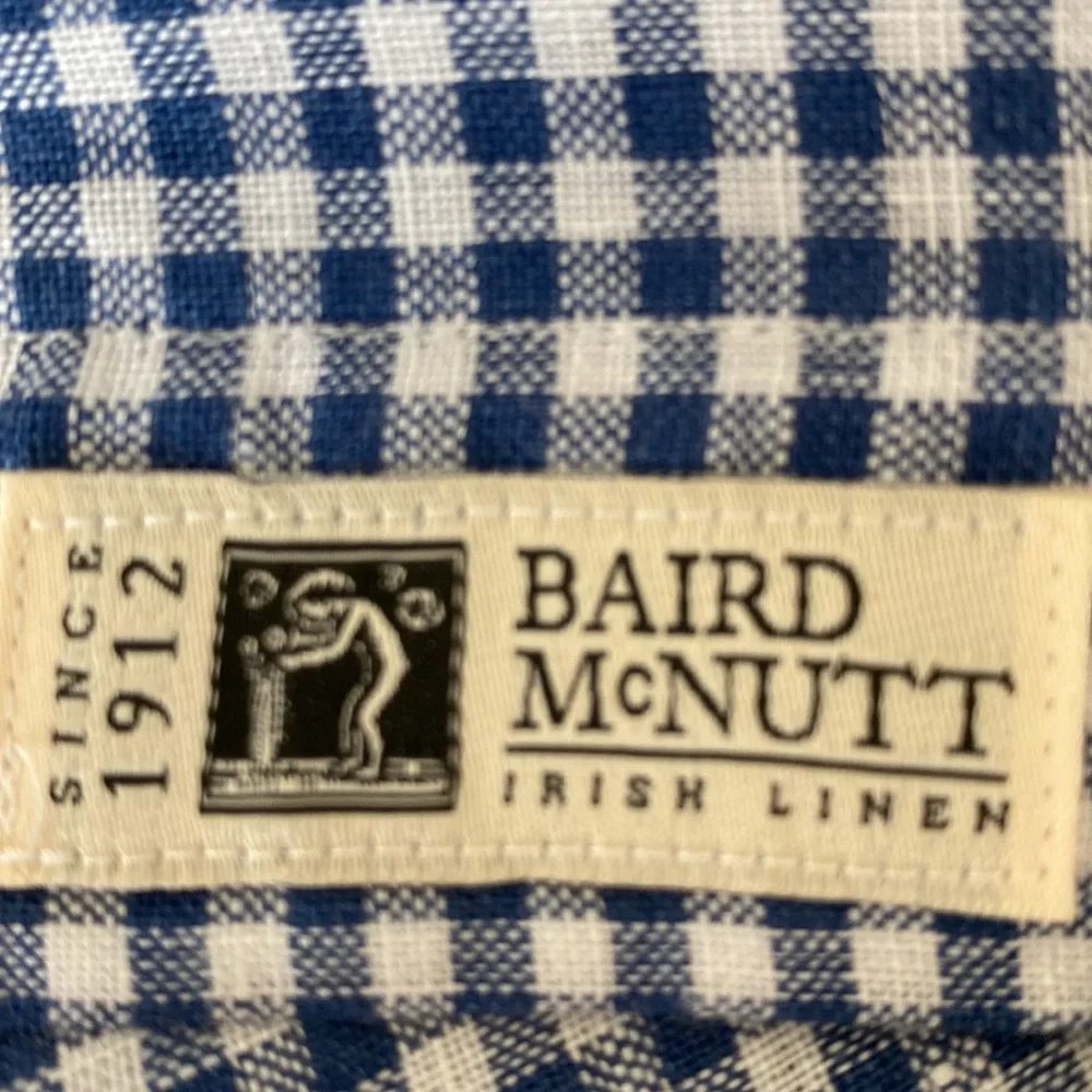 Brooks Brothers Regent Fit Men’s Shirt L 100%Linen White&Blue Plaid ButtonDown - Picture 5 of 9